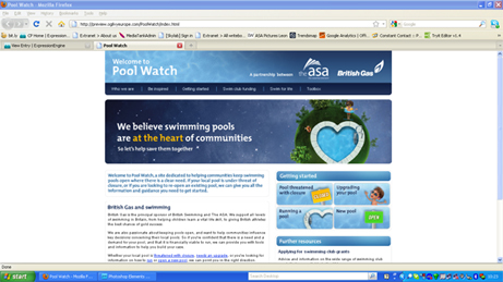 Poolwatch website screen shot